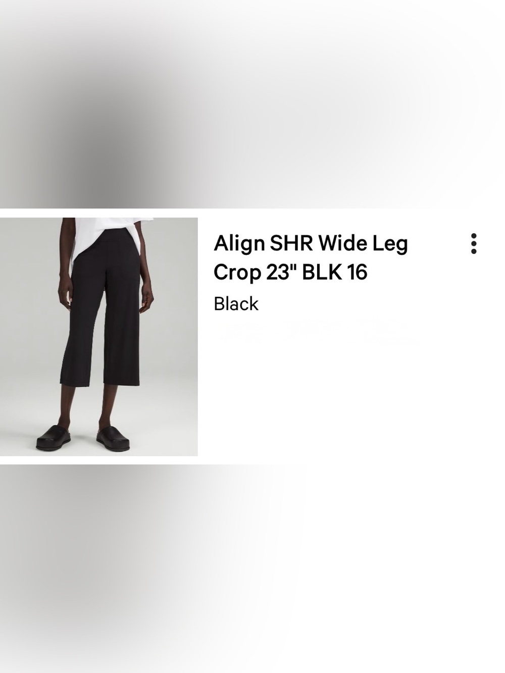 Lululemon Align SHR Wide Leg Crop Pants - Black